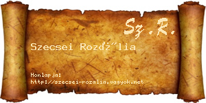 Szecsei Rozália névjegykártya