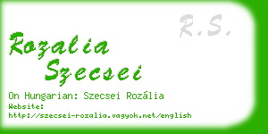 rozalia szecsei business card
