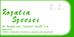 rozalia szecsei business card